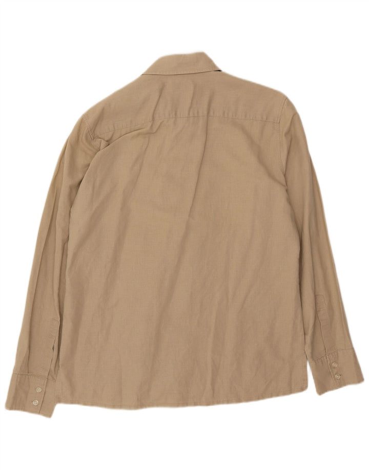 Rifle Mens Shirt Medium Beige Linen