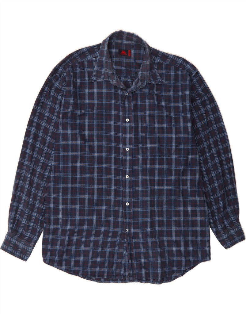 KAPPA Mens Flannel Shirt 2XL Navy Blue Check Cotton Vintage Kappa and Second-Hand Kappa from Messina Hembry 