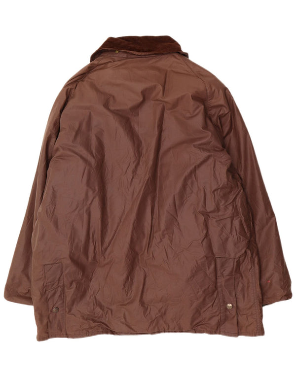 Vintage Mens Loose Fit Waxed Cotton Jacket UK 40 Large Brown