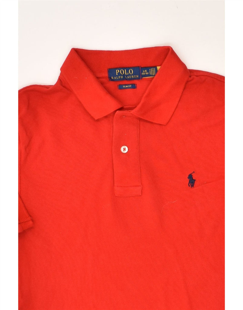 POLO RALPH LAUREN Boys Slim Fit Polo Shirt 14-15 Years Large  Red Cotton | Vintage Polo Ralph Lauren | Thrift | Second-Hand Polo Ralph Lauren | Used Clothing | Messina Hembry 