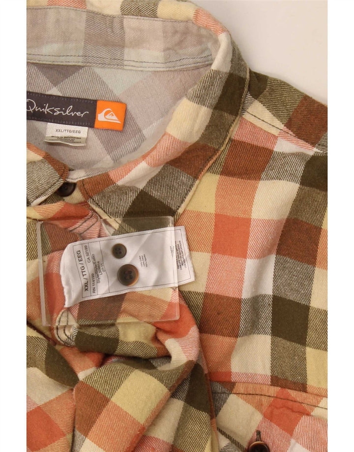 Quiksilver Mens Flannel Shirt 2XL Multicoloured Gingham Cotton