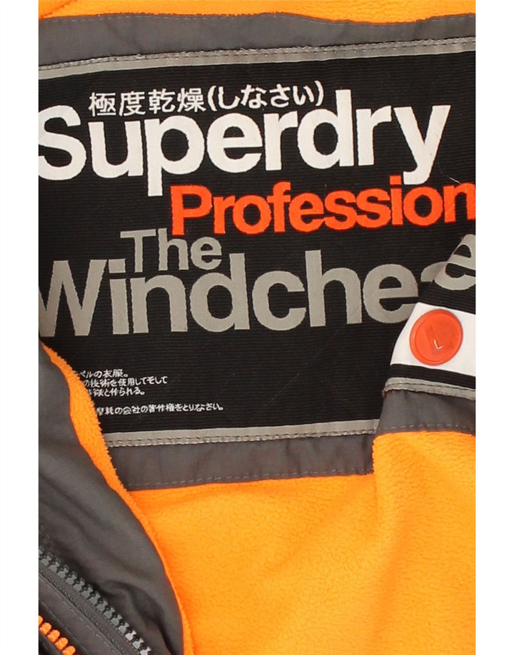 SUPERDRY Womens The Windcheater Hooded Windbreaker Jacket UK 16 Large Grey Vintage Superdry and Second-Hand Superdry from Messina Hembry 
