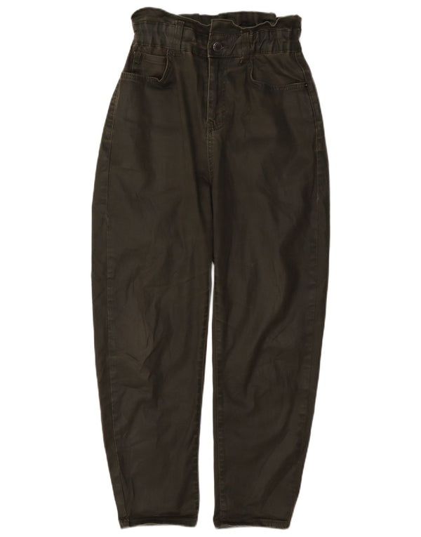 Zara Womens High Waist Tapered Casual Trousers EU 32 2XS W22 L24 Khaki