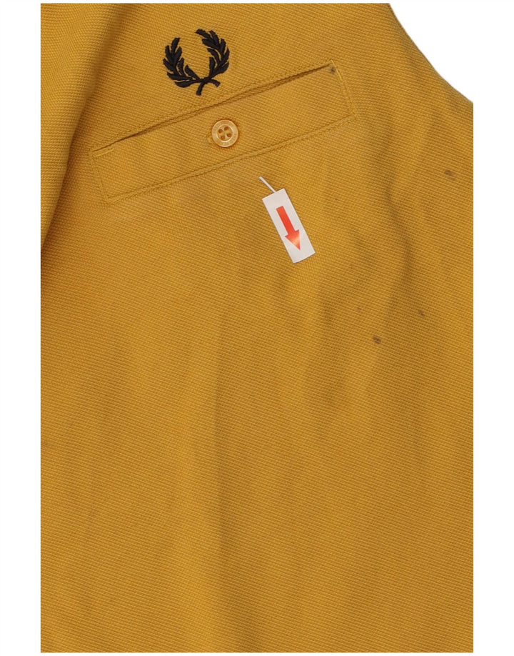 Fred Perry Mens T-Shirt Top Medium Yellow Cotton