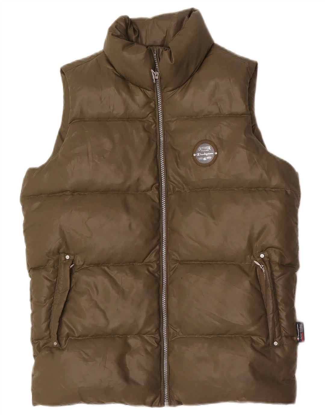 Champion Girls Padded Gilet 11-12 Years Large Khaki Polyester