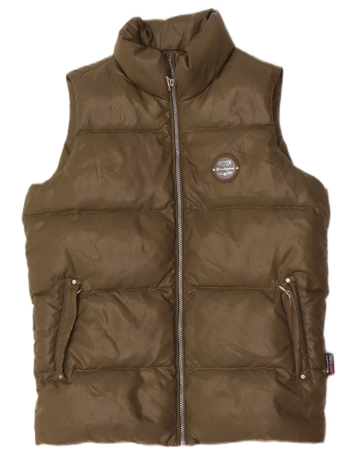 Champion Girls Padded Gilet 11-12 Years Large Khaki Polyester