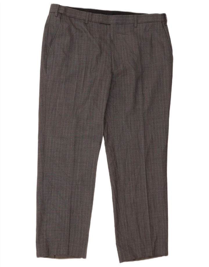 Marks & Spencer Mens Tailored Fit Suit Trousers W38 L30 Grey Pinstripe