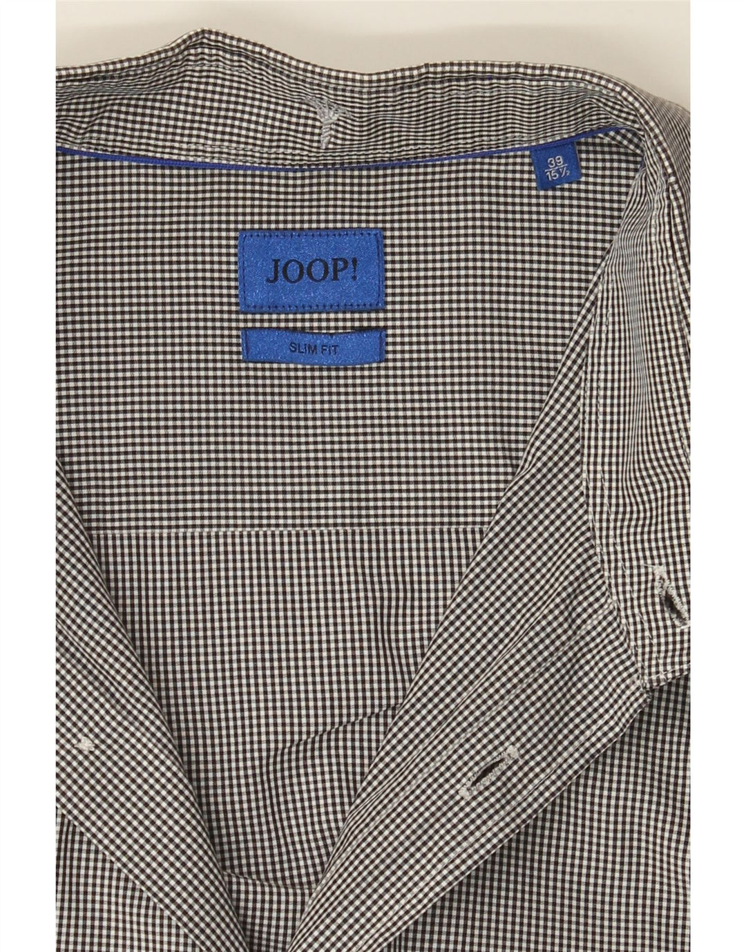 JOOP Mens Shirt Size 15 1/2 39 Medium Grey Check Cotton Vintage Joop and Second-Hand Joop from Messina Hembry 
