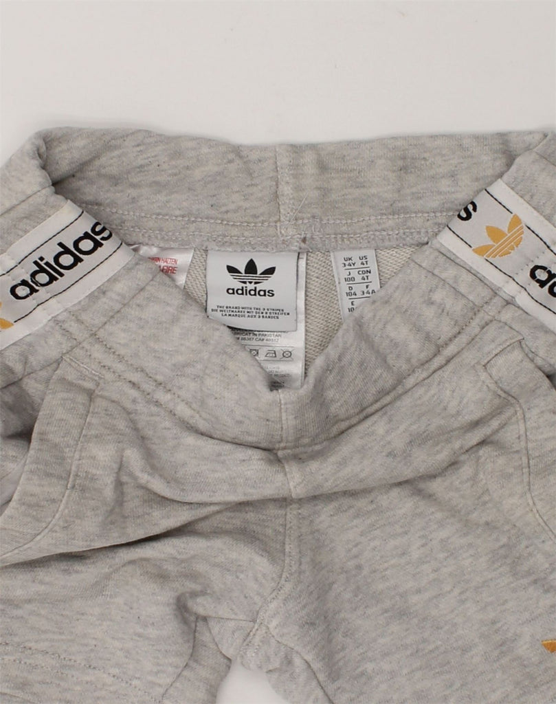 ADIDAS Boys Graphic Sport Shorts 3-4 Years Grey Cotton | Vintage Adidas | Thrift | Second-Hand Adidas | Used Clothing | Messina Hembry 