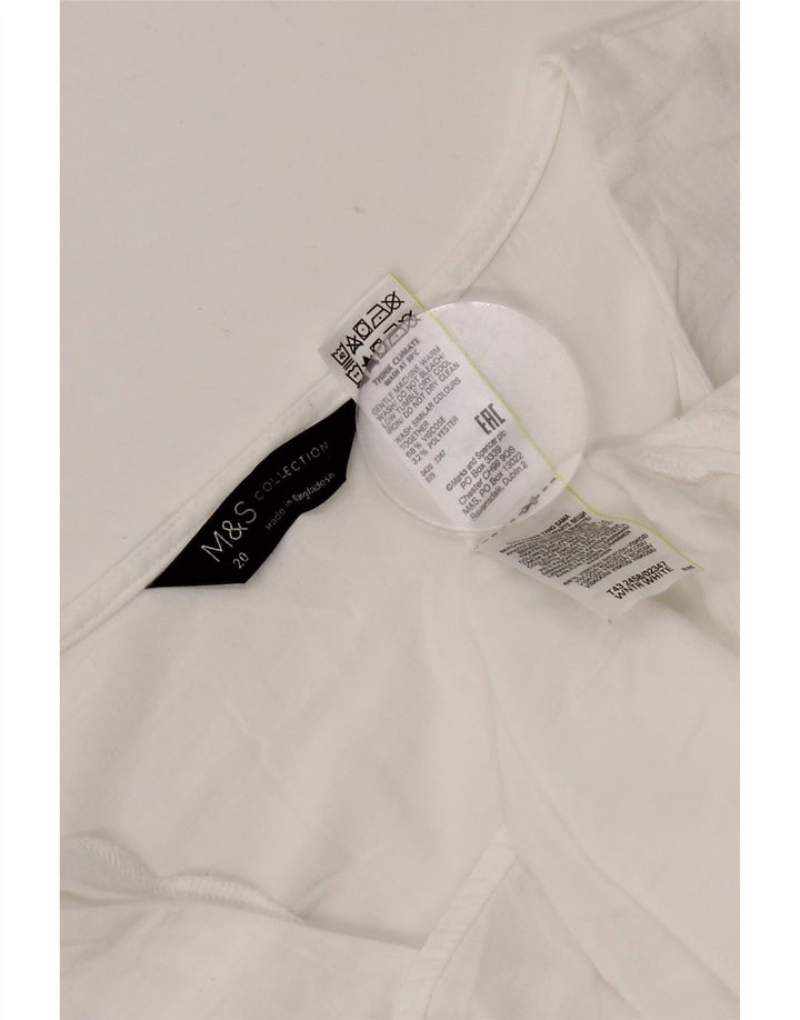 Marks & Spencer Womens Blouse Top UK 20 2XL White Viscose