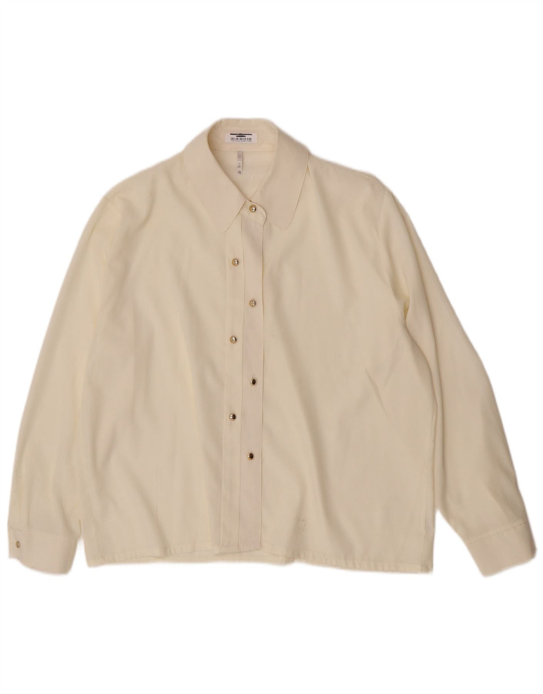 Vintage Womens Shirt Blouse UK 14 Medium  Off White Viscose