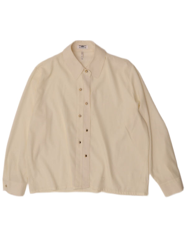 Vintage Womens Shirt Blouse UK 14 Medium  Off White Viscose