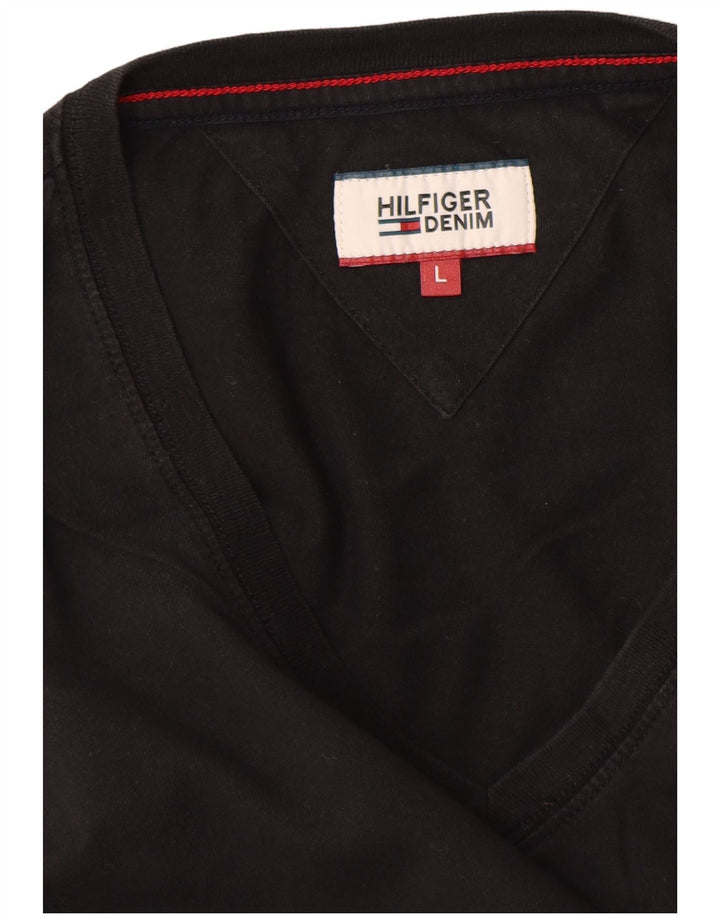 TOMMY HILFIGER Mens T-Shirt Top Large Black