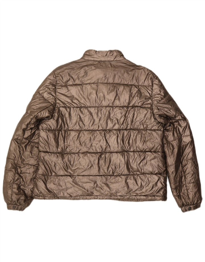 Massimo Dutti Womens Padded Jacket UK 14 Medium Gold Polyester