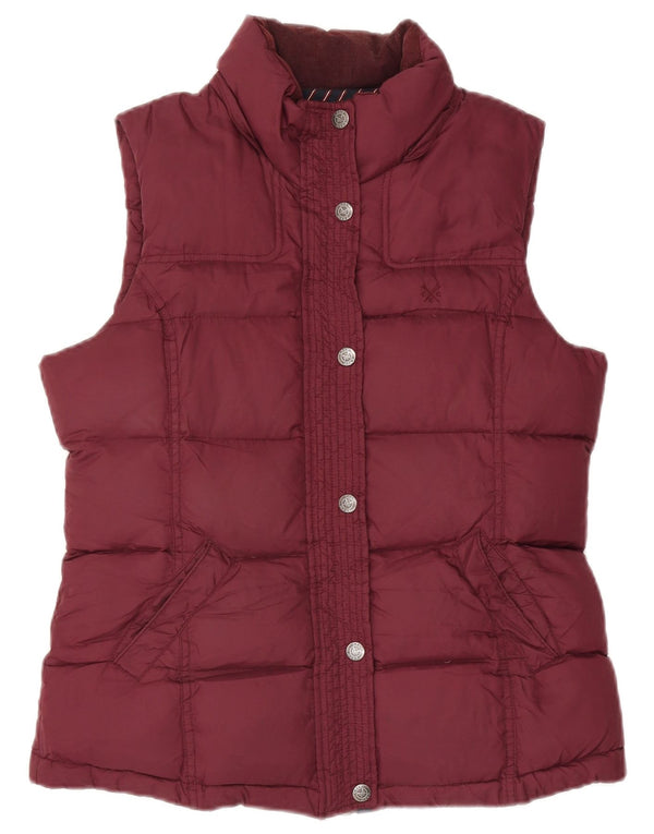 Crew Clothing Womens Padded Gilet UK 12 Medium Maroon Polyester