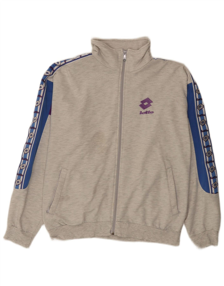 Lotto Mens Graphic Tracksuit Top Jacket Large Grey Colourblock