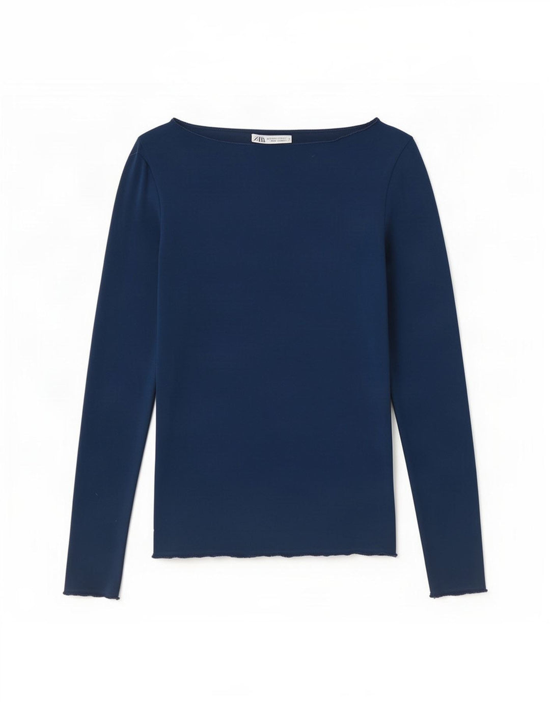 Zara Womens Top Long Sleeve UK 8 Small Navy Blue