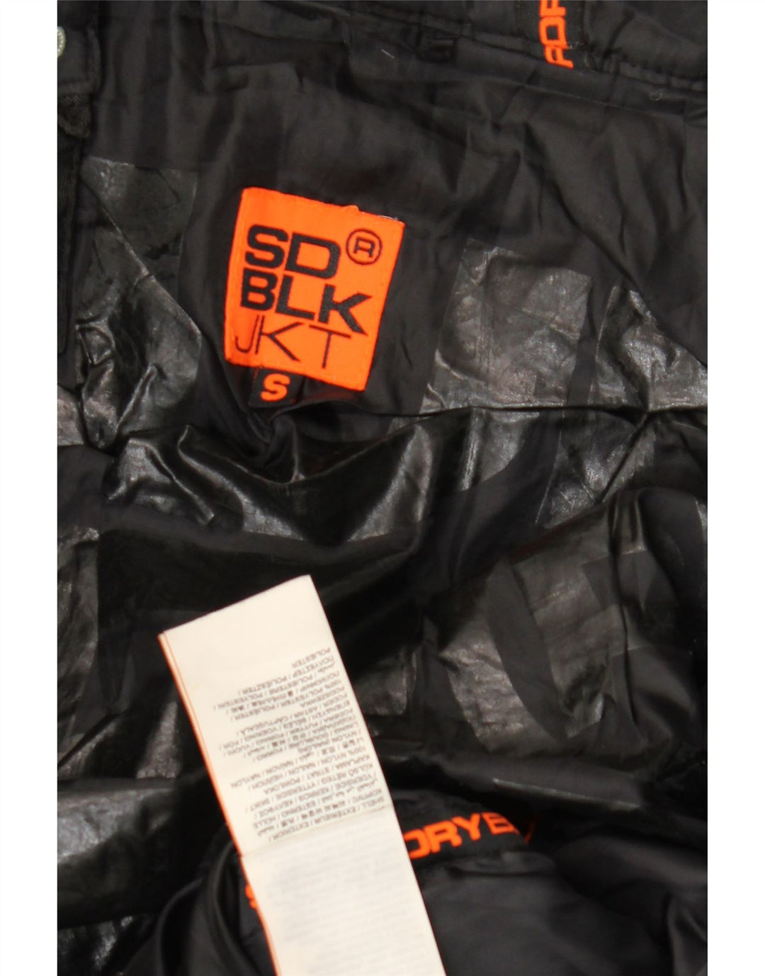 SUPERDRY Mens Hooded Quilted Jacket UK 36 Small Black Nylon