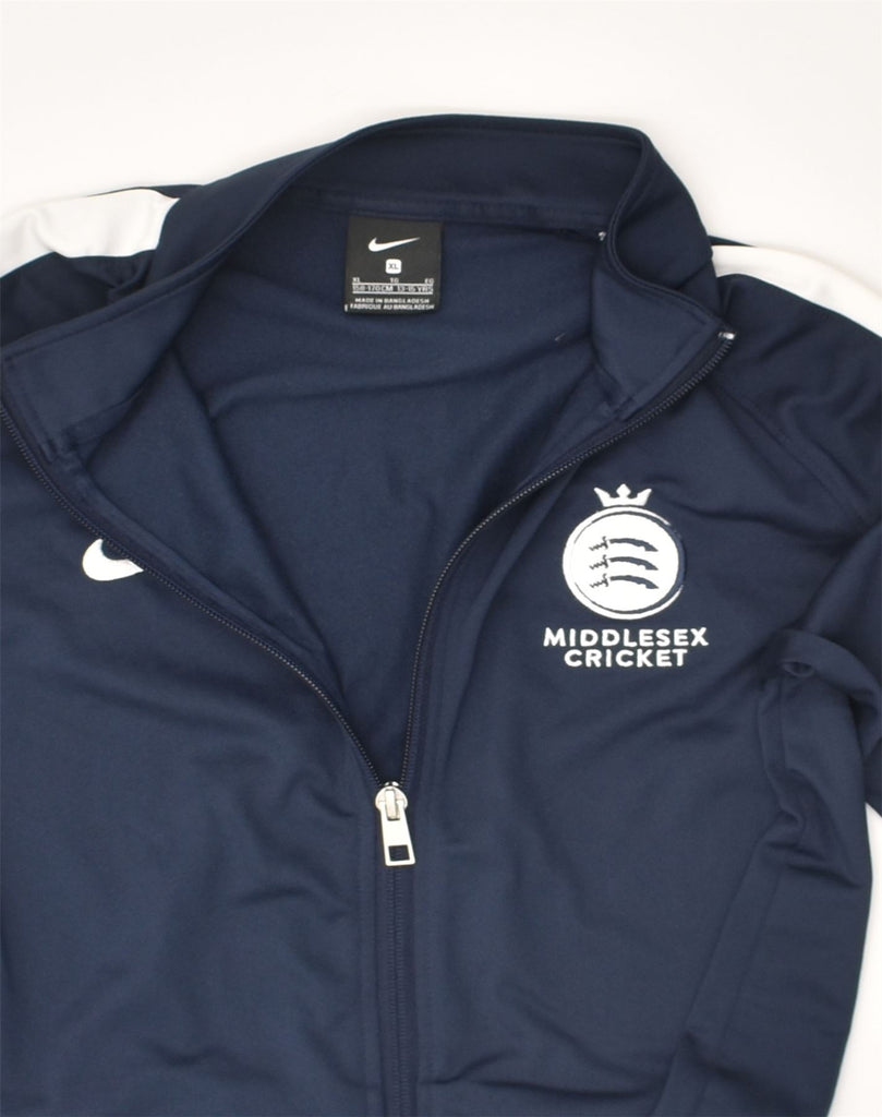 NIKE Boys Tracksuit Top Jacket 13-14 Years XL Navy Blue Polyester | Vintage Nike | Thrift | Second-Hand Nike | Used Clothing | Messina Hembry 