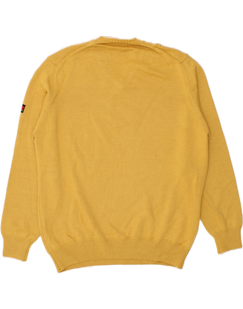 NAVIGARE Mens V-Neck Jumper Sweater Large Yellow Merino Wool | Vintage Navigare | Thrift | Second-Hand Navigare | Used Clothing | Messina Hembry 