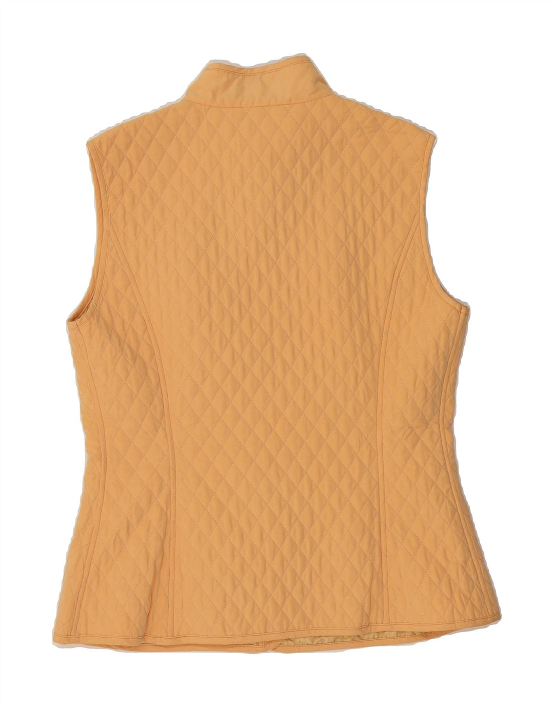 VINTAGE Womens Quilted Gilet UK 16 Large Yellow Polyester Vintage Vintage and Second-Hand Vintage from Messina Hembry 