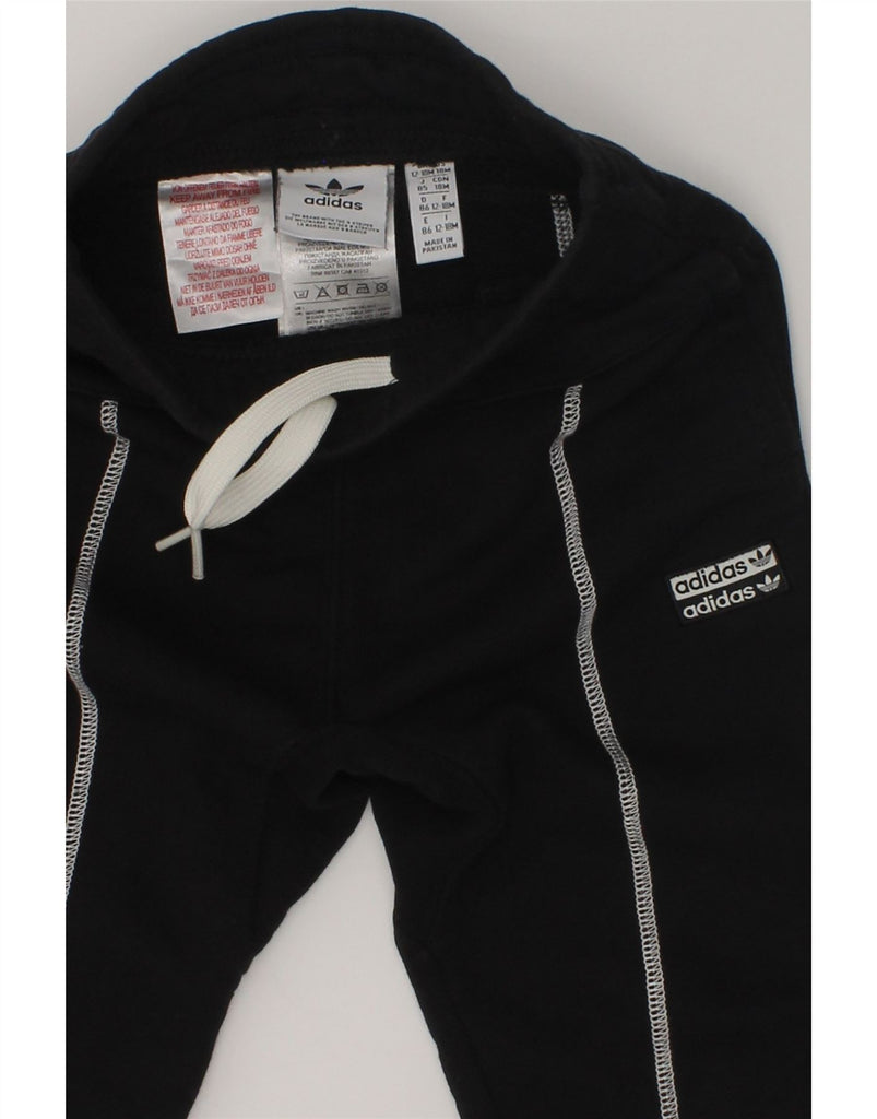 ADIDAS Baby Girls Joggers Trousers 12-18 Months Black Cotton | Vintage Adidas | Thrift | Second-Hand Adidas | Used Clothing | Messina Hembry 