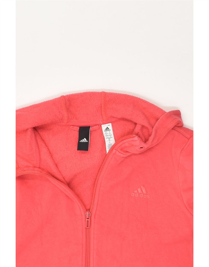 ADIDAS Womens Graphic Zip Hoodie Sweater UK 8-10 Small Red Cotton | Vintage Adidas | Thrift | Second-Hand Adidas | Used Clothing | Messina Hembry 