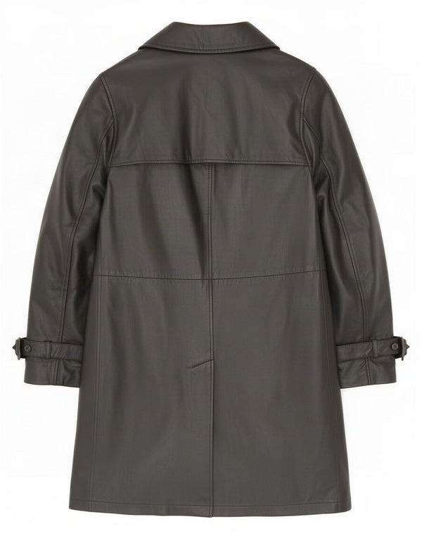 Conbipel Womens Free Heron Leather Coat IT 46 Large Black