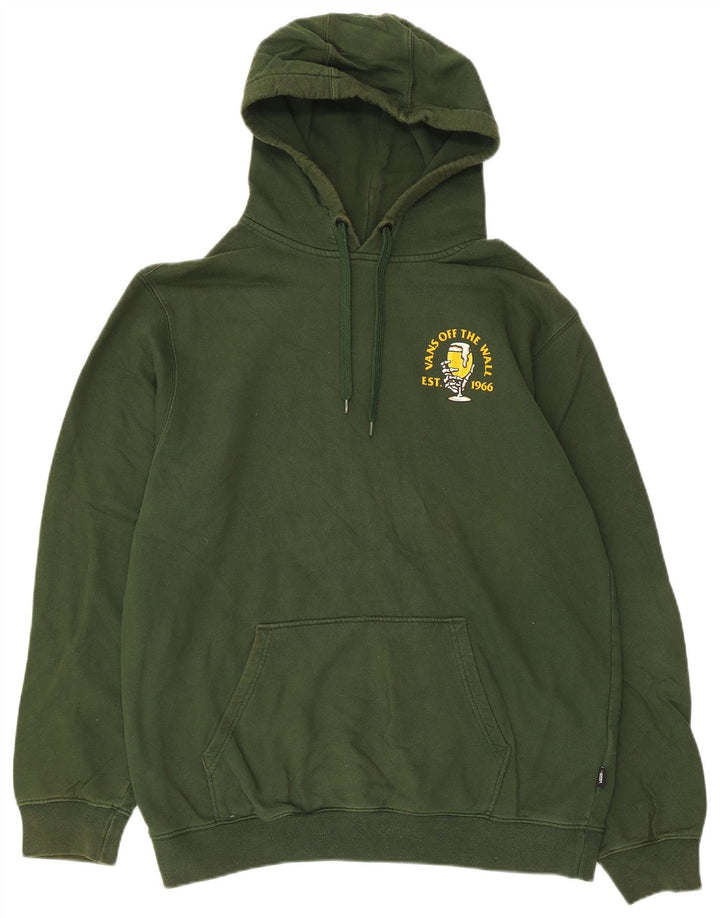 Vans Mens Graphic Hoodie Jumper Medium Green Cotton