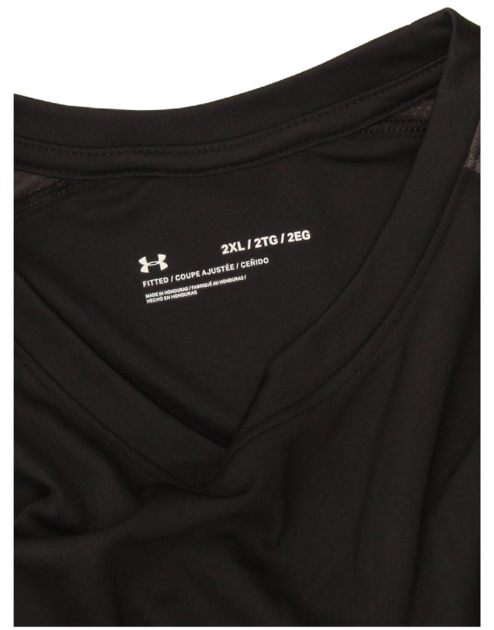 Under Armour Mens Fitted T-Shirt Top 2XL Black