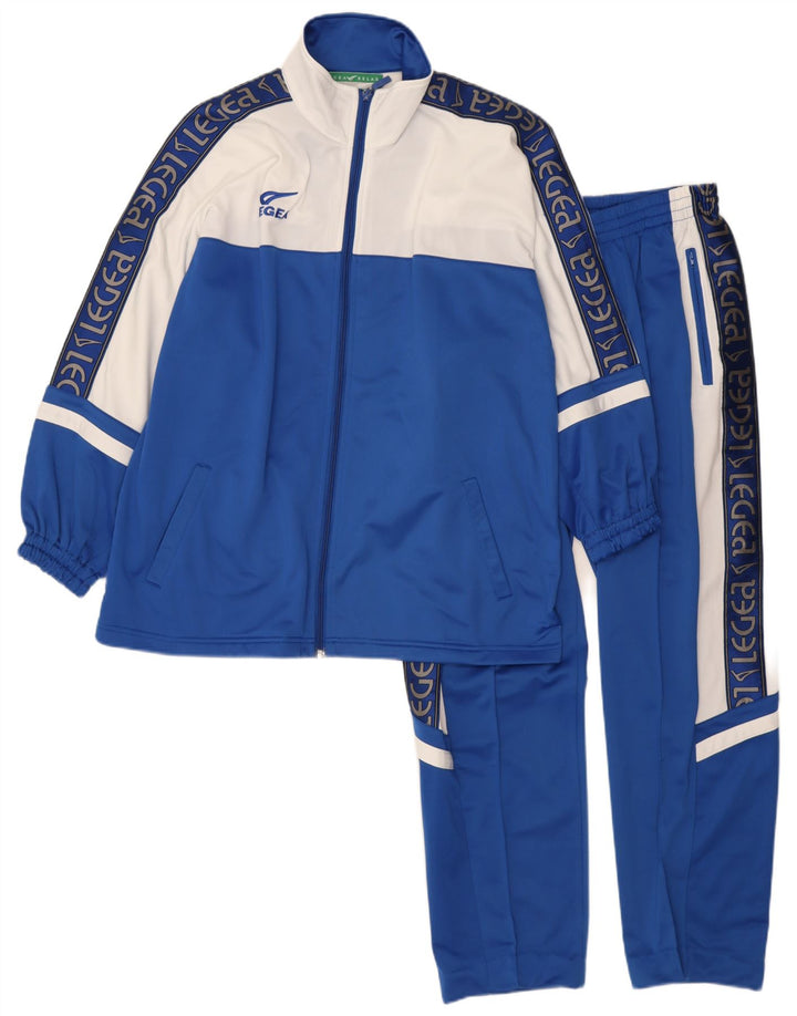 Legea Mens Graphic Full Tracksuit Medium Blue Colourblock Polyester