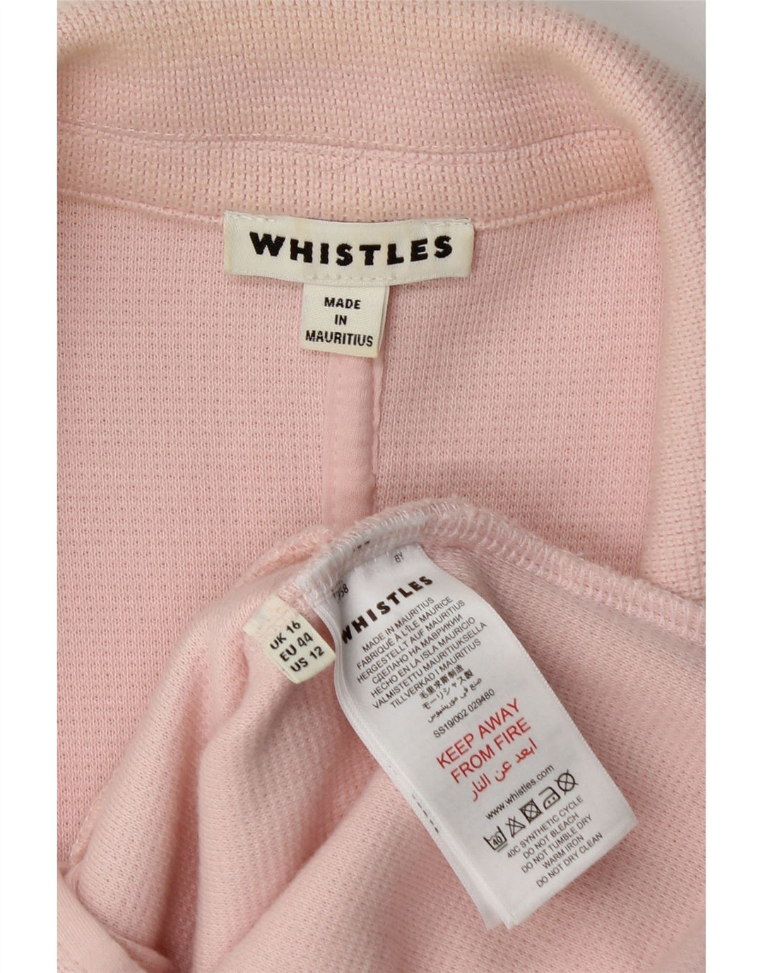 Whistles Womens 2 Button Blazer Jacket UK 16 Large Pink Cotton