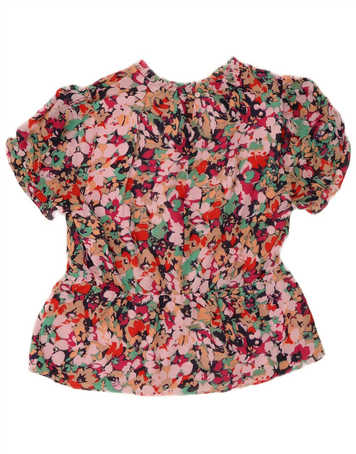 J. CREW Womens Blouse Top UK 14 Medium Pink Floral Polyester
