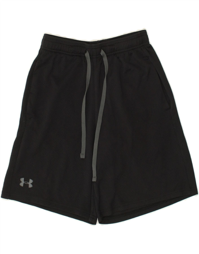 UNDER ARMOUR Womens Heat Gear Sport Shorts UK 8 Small Black Polyester | Vintage Under Armour | Thrift | Second-Hand Under Armour | Used Clothing | Messina Hembry 