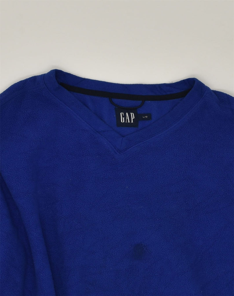 GAP Mens Fleece Jumper Large Blue Polyester | Vintage Gap | Thrift | Second-Hand Gap | Used Clothing | Messina Hembry 