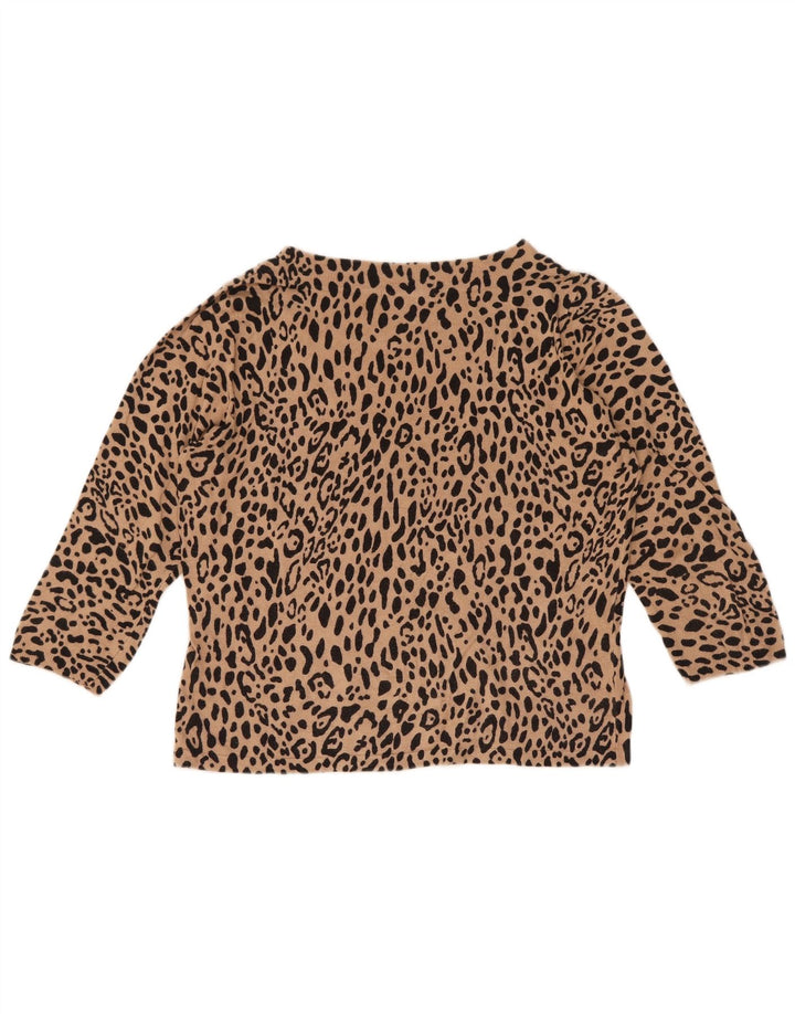 Marks & Spencer Womens Crop Crew Neck Jumper Sweater UK 12 Medium Brown