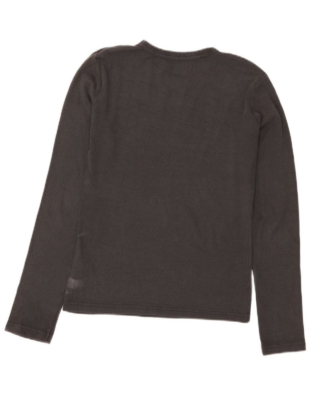Zara Womens Top Long Sleeve UK 14 Large Grey Cotton