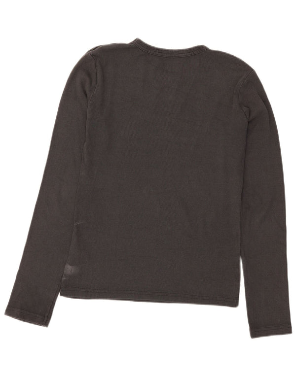 Zara Womens Top Long Sleeve UK 14 Large Grey Cotton