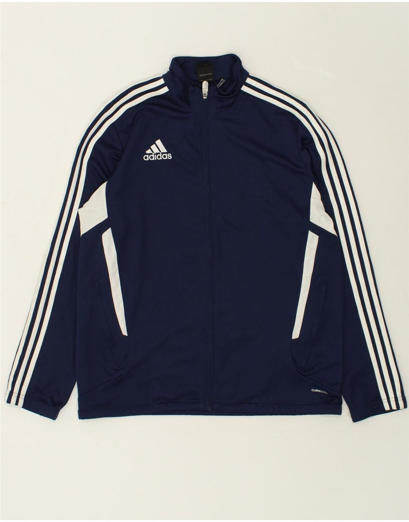 ADIDAS Boys Tracksuit Top Jacket 15-16 Years Navy Blue Colourblock | Vintage Adidas | Thrift | Second-Hand Adidas | Used Clothing | Messina Hembry 