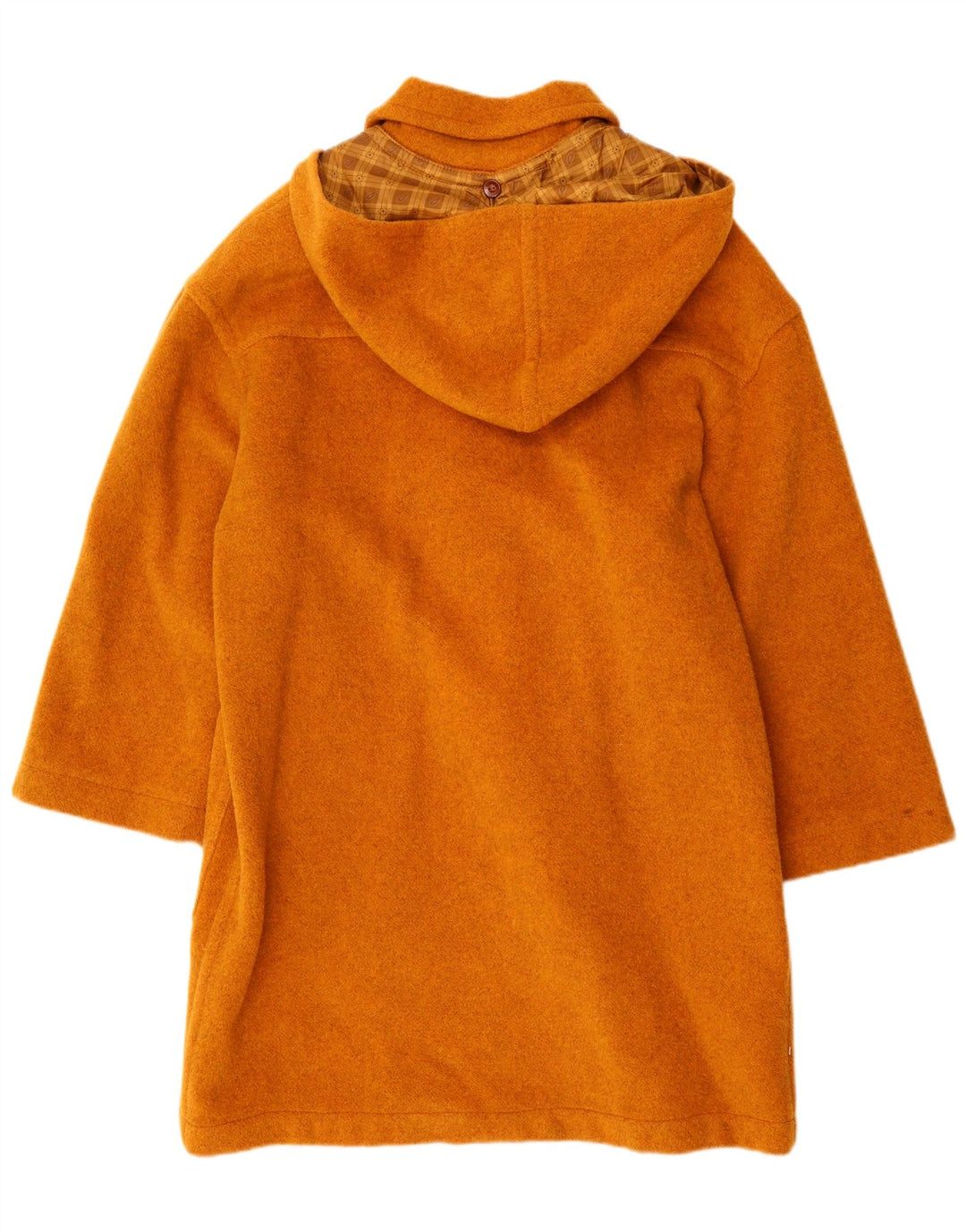 SUPERIOR Womens Hooded Duffle Coat UK 18 XL Orange Wool