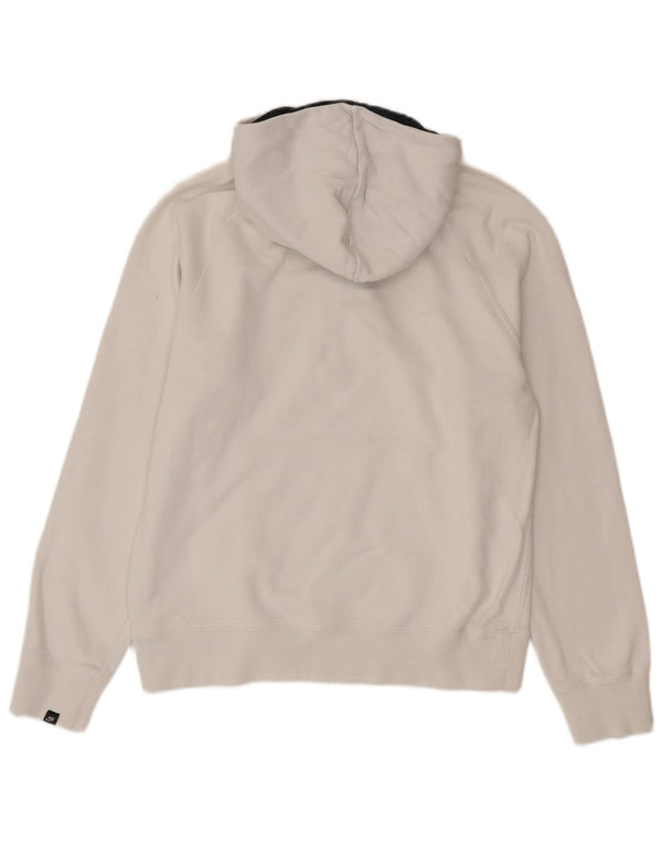 Nike Mens Zip Neck Hoodie Jumper UK 34/38 Small White Cotton