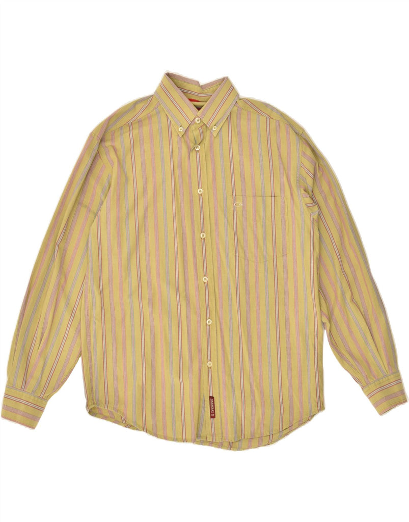 CARRERA Mens Shirt Medium Khaki Striped | Vintage Carrera | Thrift | Second-Hand Carrera | Used Clothing | Messina Hembry 