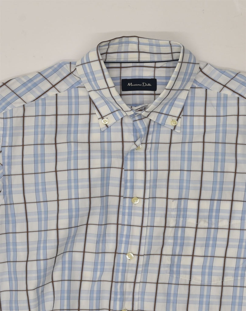 MASSIMO DUTTI Mens Shirt Medium White Check Cotton | Vintage Massimo Dutti | Thrift | Second-Hand Massimo Dutti | Used Clothing | Messina Hembry 