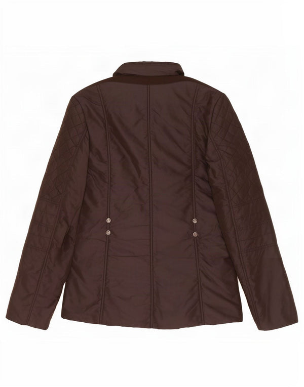 Geox Womens Respira Oversized Quilted Jacket UK 10 Small Brown Polyamide