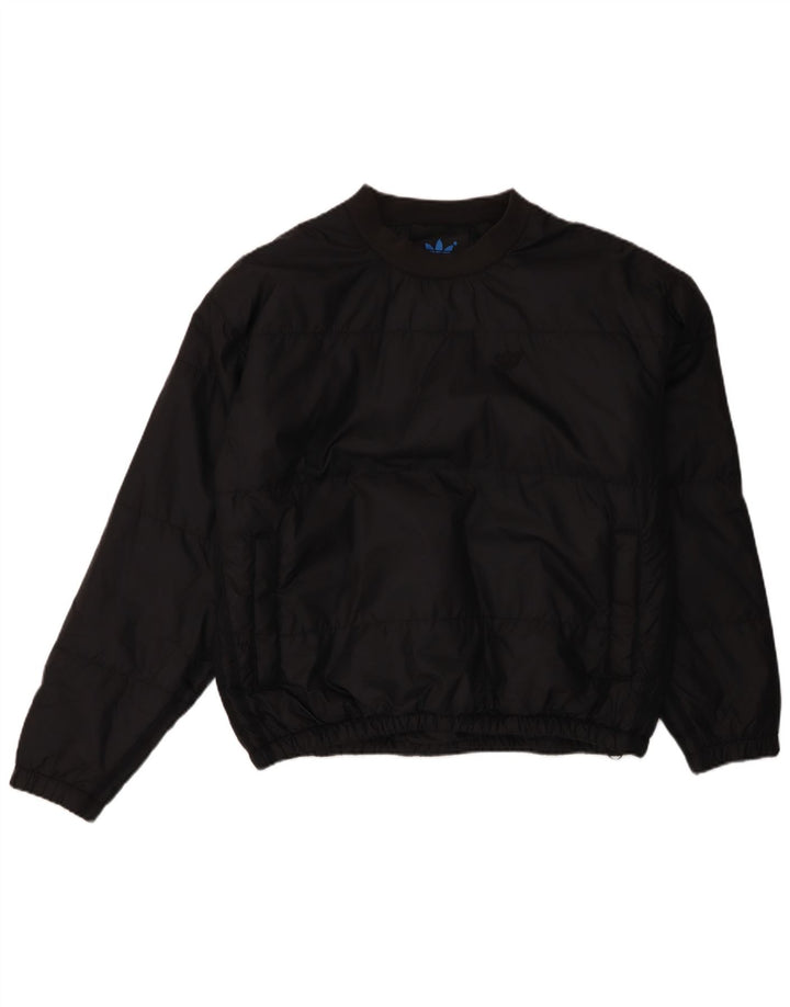 Adidas Mens Oversized Pullover Padded Jacket UK 34 XS Black Polyester