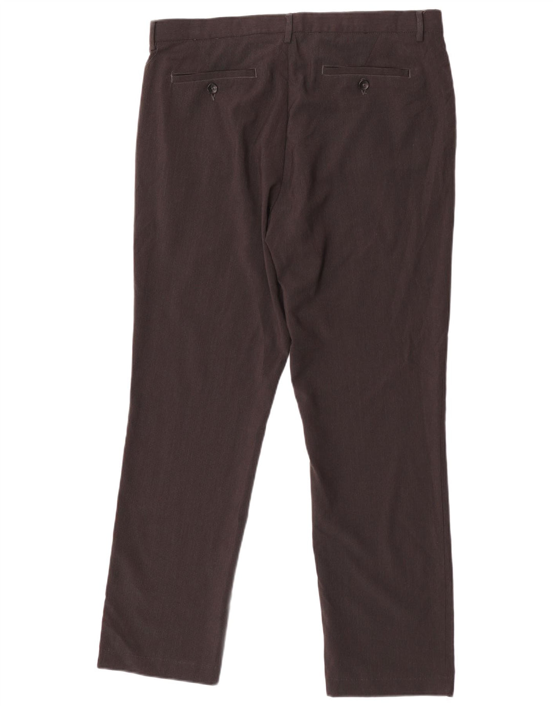 Calvin Klein Mens Straight Suit Trousers W35 L30 Brown Polyester