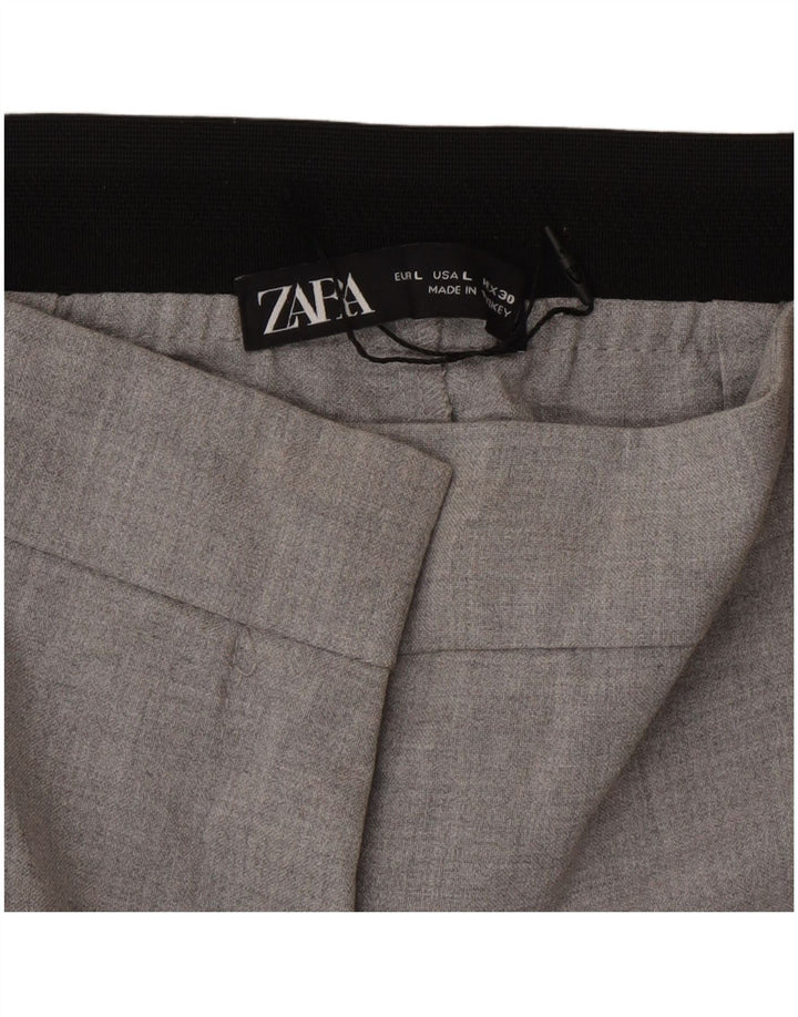Zara Womens Tapered Suit Trousers Large W30 L29 Grey Polyester