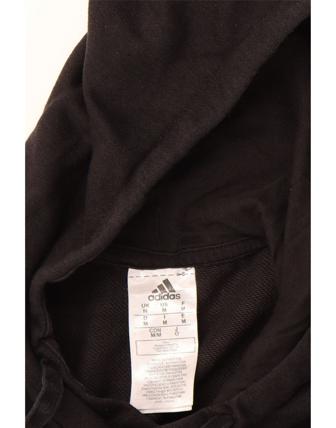 ADIDAS Mens Graphic Hoodie Jumper Medium Black Cotton Vintage Adidas and Second-Hand Adidas from Messina Hembry 