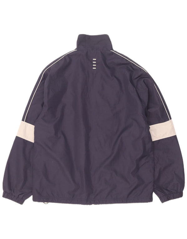 Fila Mens Rain Jacket UK 38 Medium Navy Blue Colourblock Polyester