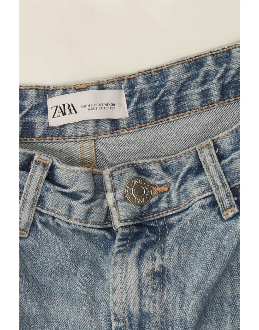 Zara Womens Distressed Wide Leg Jeans EU 40 Medium W30 L32 Blue